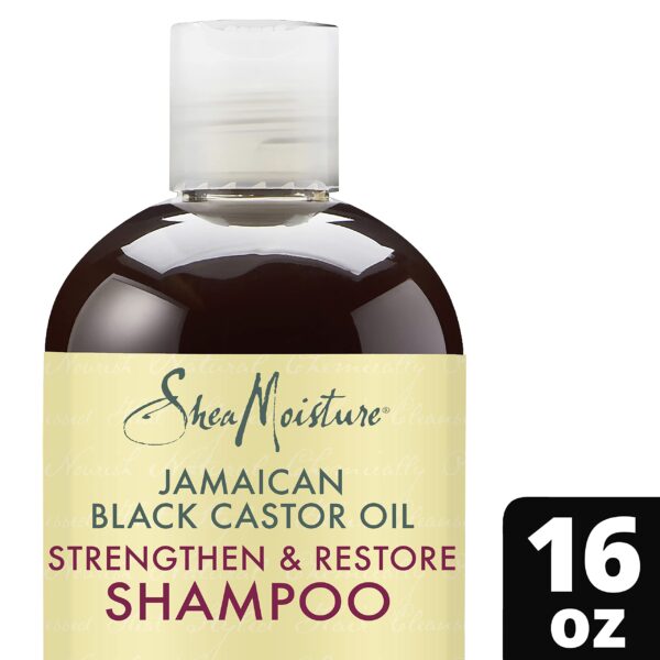 SheaMoisture Jamaican Black Castor Oil Strengthen & Restore Shampoo, Shea Butter, Peppermint & Apple Cider Vinegar, Sulfate Free, Chemically Processed - Image 3
