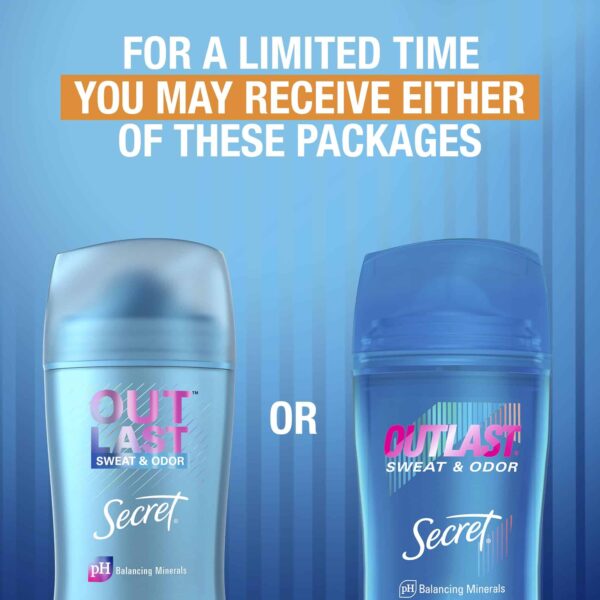Secret Outlast Antiperspirant Deodorant for Women, Sweat & Odor Protection, PH Balancing Minerals, Clear Gel, Completely Clean Scent, 2.6 oz - Image 8