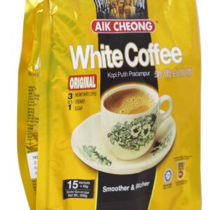 Aik Cheong Instant 3 in 1 White Coffee Tarik Original 600g. (40g.x15 Sachets) - Image 1