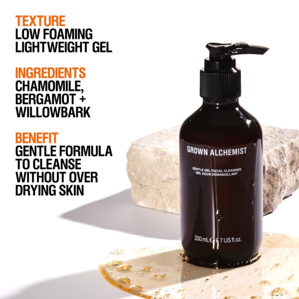 Grown Alchemist Gentle Gel Facial Cleanser with Bergamot and Rosebud. Hydrating Exfoliating Face Wash with Willow Bark, a Salicylic Acid Alternative. - Image 2