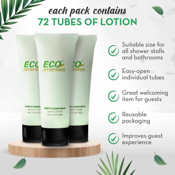 ECO AMENITIES Transparent Tube Flip Cap Individually Wrapped 30ml Body Lotion, 72 Tubes per Case by ECO Amenities - Image 5
