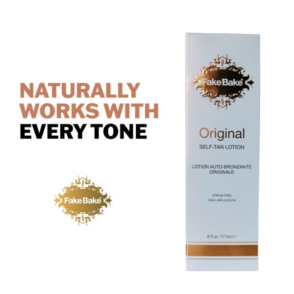 Fake Bake Original Self-Tanning Lotion Lasting Natural Looking Sunless Tanner For All Skin Tones Women & Men - Streak Free, Flawless Glow Includes Glo - Image 3
