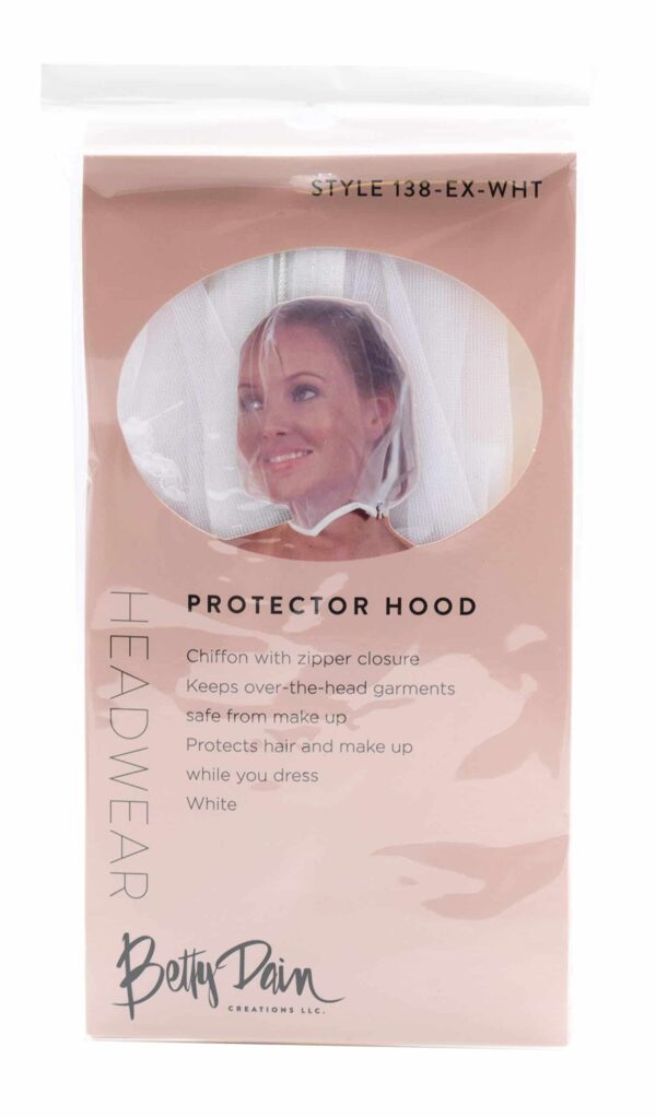 Betty Dain Makeup Protector Hood, Protects Hair and Make Up While Getting Dressed, Nylon Chiffon, Light and Airy, Triple Protection, Zipper closure, M - Image 7