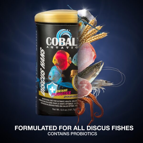 Cobalt Discus Hans Flake, 5 oz - Advanced Nutrition for Discus Fish | Salmon Meal | Probiotics & Blue Flakes for Health | Won't Cloud Water - Image 5