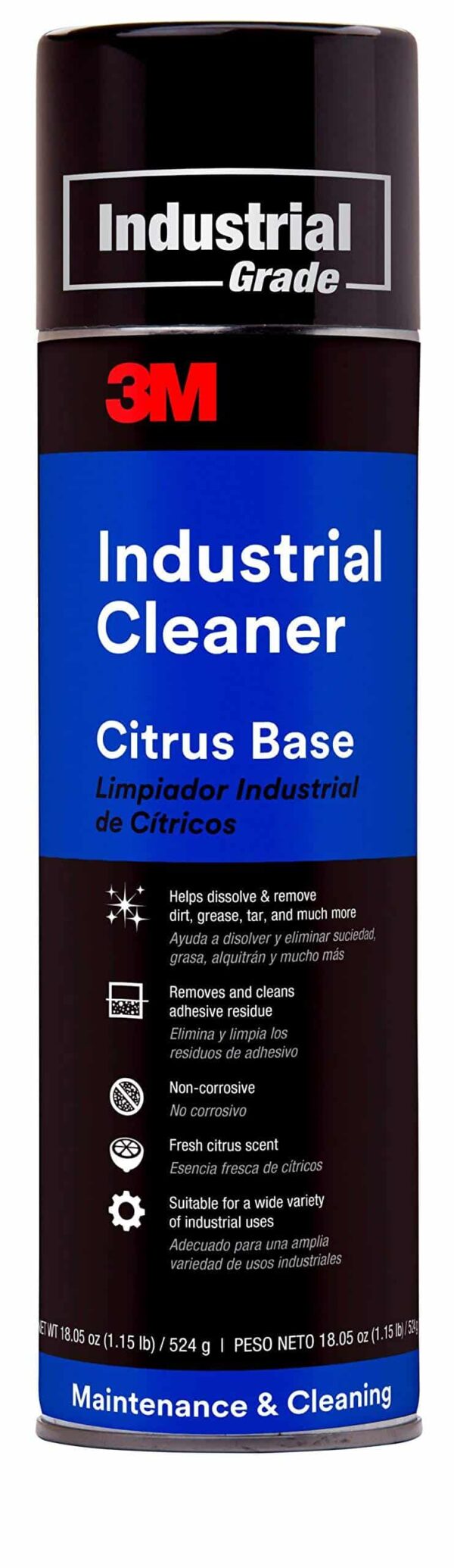3M Industrial Cleaner and Degreaser, Citrus Base, Net Wt 18.5 oz, Removes Sticky Residue, Dirt, Grease, Grime, Tar, Oil and Ink in Seconds, Non-Corros