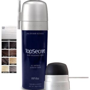 Top Secret Hair Thickening Building Fibers Applicator Included - Undetectable & Natural Hair Filler - for Men & Women - Instantly Fill In Fine Thinnin - Image 1