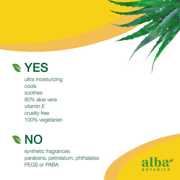 Alba Botanica Aloe Vera Lotion for Skin, Soothing After Sun Treatment for Face and Body, Made with Purity Certified 80% Aloe Vera Gel Formula, 8 fl. o - Image 3