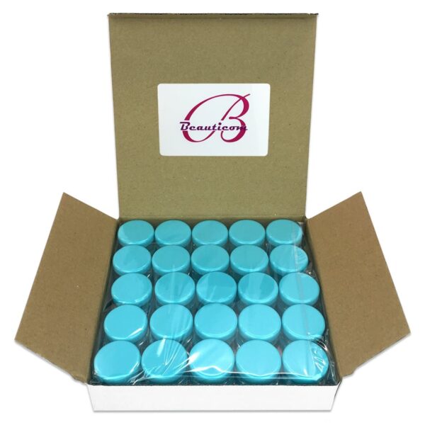 Beauticom (Quantity: 100 Pieces) 5G/5ML Round Clear Jars with Teal Sky Blue Lids for Scrubs, Oils, Toner, Salves, Creams, Lotions, Makeup Samples, Lip - Image 7