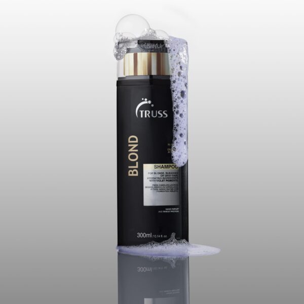 TRUSS Blond Shampoo - Toning & Color Protect Shampoo with Frizz Control - Violet Pigmented Blonde Shampoo that Controls Brassy and Yellow + Orange Ton - Image 3