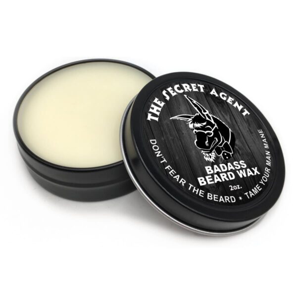 Badass Beard Care Beard Wax for Men - The Secret Agent Scent, 2 oz - Softens Beard Hair, Leaves Your Beard Looking and Feeling More Dense - Image 3
