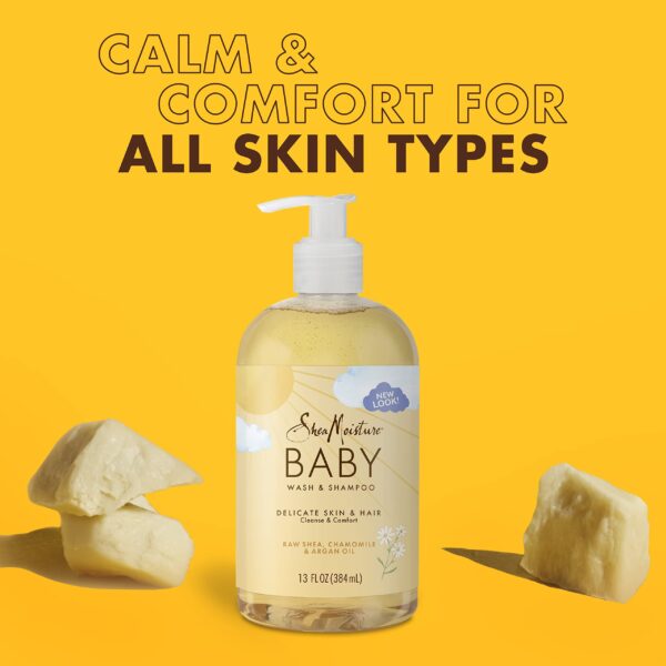 Shea Moisture Raw Shea Chamomile & Argan Oil Baby Wash & Shampoo, Gentle Cleansing, Frankincense & Myrrh, Calming & Comforting for Baby?s Soft Skin (P - Image 4