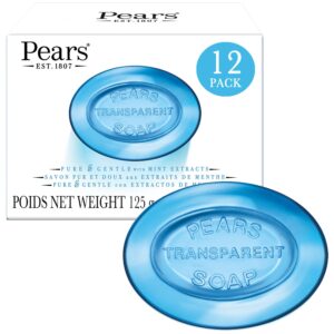 Pears Soap, Face & Body Soap, Mint Extract ? Pure & Gentle Bar Soap, Transparent Moisturizing Glycerin Soap for Cool & Refreshed Skin, Blue Soap Bars, - Image 1