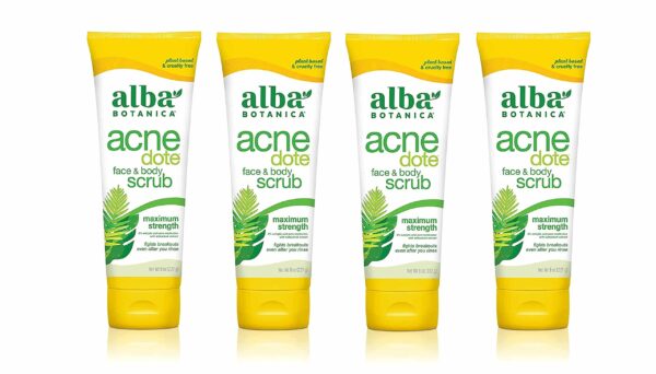 Alba Botanica ACNEdote Face & Body Scrub, 8 Ounces Tube (Pack of 4)