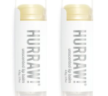 Hurraw! Unscented Lip Balm, 2 Pack: Organic, Certified Vegan, Cruelty and Gluten Free. Non-GMO, 100% Natural Ingredients. Bee, Shea, Soy and Palm Free. Made in USA