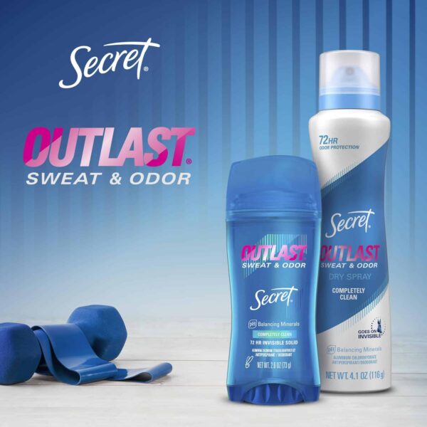 Secret Outlast Antiperspirant Deodorant for Women, Sweat & Odor Protection, PH Balancing Minerals, Clear Gel, Completely Clean Scent, 2.6 oz - Image 7