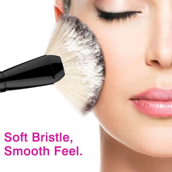 Fan Makeup Brush, Luxspire Professional Highlighting Make Up Brush Blush Bronzer Cheekbones Brush, Single Large Soft & Dense Face Blush Powder Foundat - Image 2
