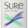 Sure Invisible Solid Anti-Perspirant and Deodorant, Unscented, 2.6-Ounces (Pack of 6)