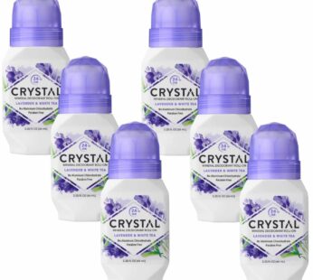 Crystal Mineral Deodorant Roll-On, Lavender & White Tea 2.25 oz (Pack of 6)