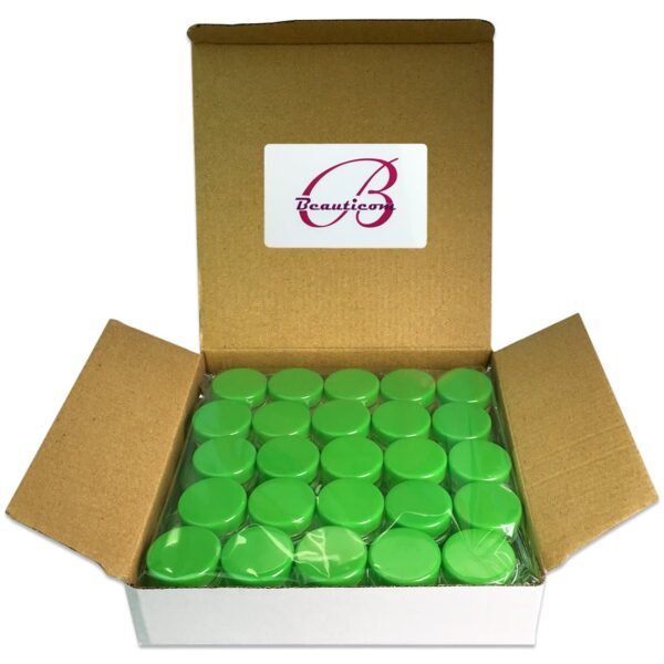 (100 Pieces Jars + Lid) Beauticom 3G/3ML Round Clear Jars with Green Screw Cap Lids for Scrubs, Oils, Toner, Salves, Creams, Lotions, Makeup Samples, Lip Balms - BPA Free - Image 3