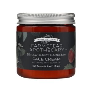 Farmstead Apothecary 100% Natural Anti-Aging Face Cream with Jojoba Oil, 4 oz (Strawberry Gardenia) - Image 1