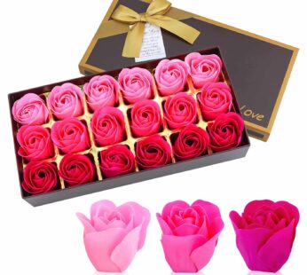 Floral Scented Bath Soap Rose Flower Petals, JIALEEY Plant Essential Oil Rose Soap Set Guest Soap Shaped Petals Best Gifts Ideas for Her Women Teens G