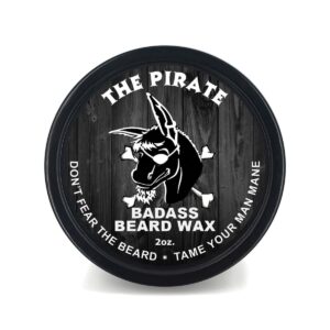 Badass Beard Care Beard Wax For Men - The Pirate Scent, 2 oz - Softens Beard Hair, Leaves Your Beard Looking and Feeling More Dense - Image 1