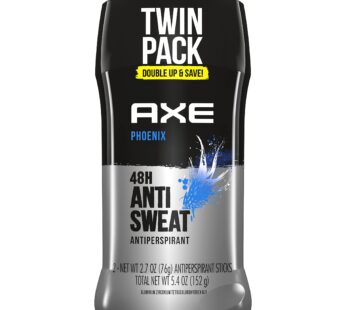 AXE Antiperspirant Deodorant For Men For Long Lasting Freshness Phoenix Crushed Mint And Rosemary 48 Hour Sweat Protection Mens Deodorant 2.7oz Twin P