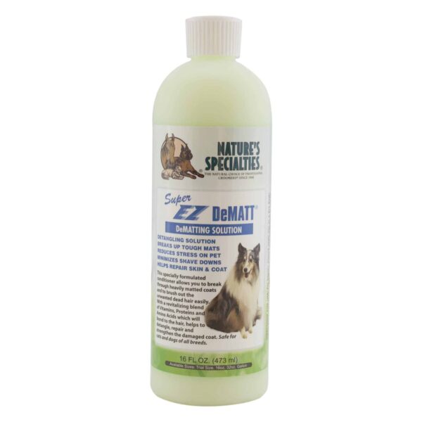 Nature's Specialties Super EZ DeMatt Dematting Solution Concentrate for Pets, Natural Choice for Professional Groomers, Breaks up Tough Mats, Made in