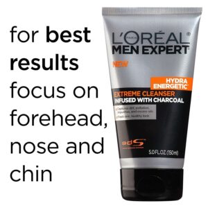 L'Oreal Men Expert Hydra Energetic Facial Cleanser with Charcoal for Daily Face Washing, Mens Face Wash, Beard and Skincare for Men, 5 fl. Oz - Image 5