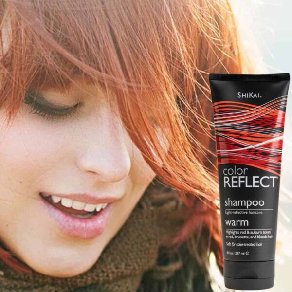 ShiKai Color Reflect Warm Shampoo (8 oz) | Make Red & Auburn Highlights Shine Brighter | Plant Based Moisturizing Hair Cleanser - Image 2