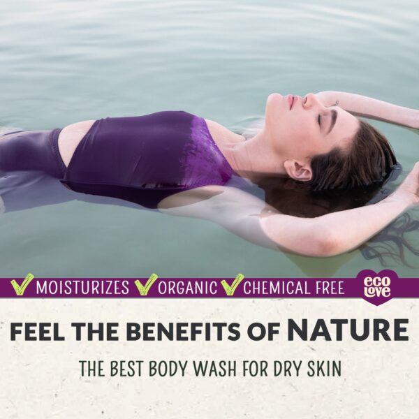 ecoLove - Natural Moisturizing Body Wash for Dry Skin - Organic Blueberry, Grape & Lavender - No SLS or Parabens - Vegan and Cruelty-Free Shower Gel, - Image 4