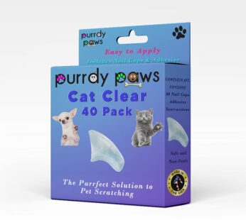 Purrdy Paws 40 Pack Soft Nail Caps for Cat Claws Clear Medium
