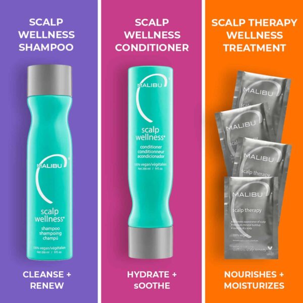 Malibu C Scalp Wellness Hair Shampoo - Sulfate-Free & Moisturizing Shampoo for Dry Scalp - Nourishing Scalp Care with Essential Oils and Surfactant Te - Image 3