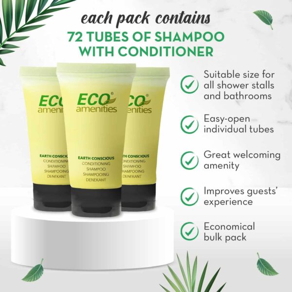 Eco Amenities Travel Size Shampoo and Conditioner Sets - 2 in 1 Hotel Shampoo and Conditioner Supplies for Guests - Refreshing Bulk Travel Size Toilet - Image 4