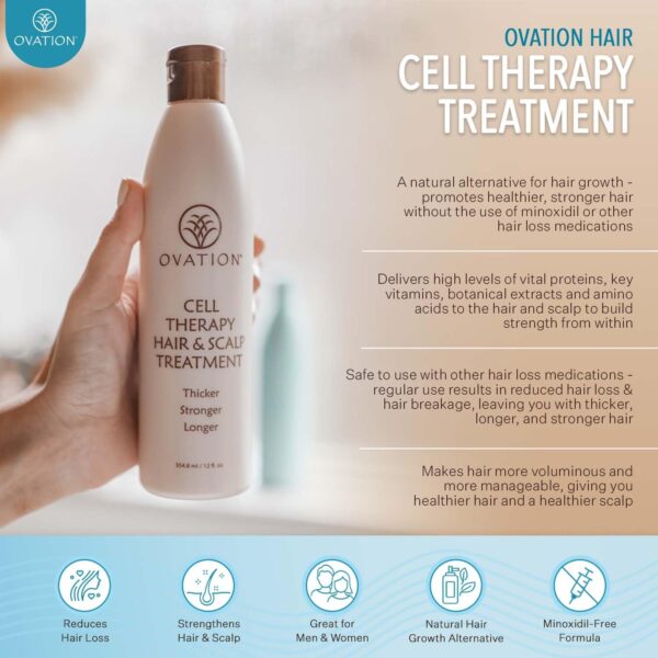 Ovation Hair Cell Therapy Hair & Scalp Treatment for Women - For All Hair Types - 12 oz - Helps Reduce Hair Breakage, Split Ends - No Sulfates or Para - Image 3
