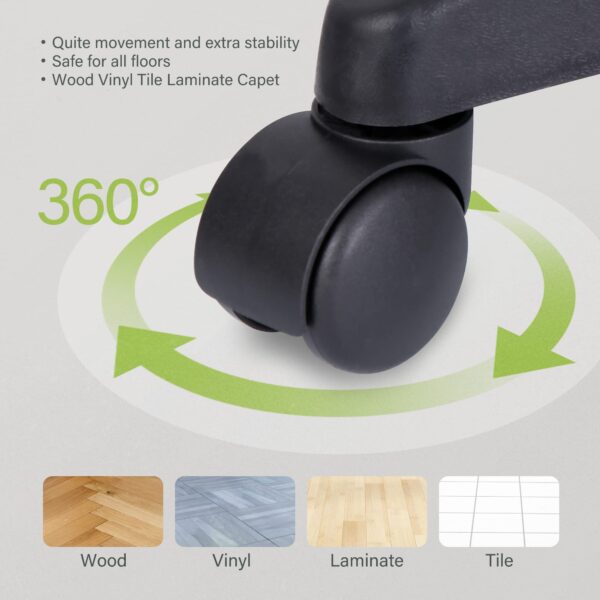 Nova Microdermabrasion Rolling Stool Swivel Salon Stool Chair Adjustable Drafting Stool Tattoo Office Massage Medical Facial Spa Stool (Black) - Image 6