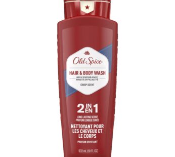 Old Spice High Endurance Hair + Body Wash for Men, Crisp Scent, 18 fl oz