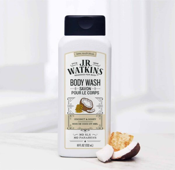 J.R. Watkins Daily Moisturizing Body Wash, Coconut Milk & Honey, 18 ounce (Pack of 6) - Image 4
