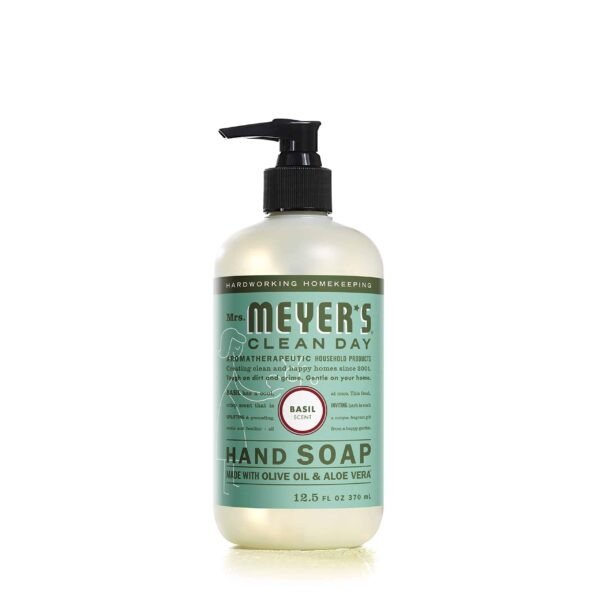 Mrs. Meyer's Clean Day Liquid Hand Soap, Cruelty Free and Biodegradable Hand Wash Made with Essential Oils, Basil Scent, 12.5 oz - Pack of 6 - Image 3
