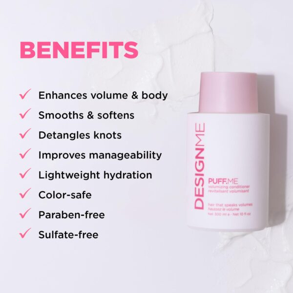 PUFF.ME Volumizing Conditioner by DESIGNME | Hydrating, Adds Volume, Body and Shine for Thicker & Bouncier Hair | For Fine & Medium Hair | Boosts Shin - Image 2