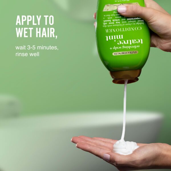 OGX Extra Strength Refreshing Scalp + Teatree Mint Conditioner, Invigorating Conditioner with Tea Tree & Peppermint Oil & Witch Hazel, Paraben-Free, S - Image 6