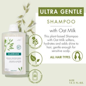 Klorane Ultra-Gentle Shampoo with Oat Milk, Sulfate-Free, Dermatologist and Pediatric Tested, Hypoallergenic, Vegan, Plant-based, Biodegradable - Image 2