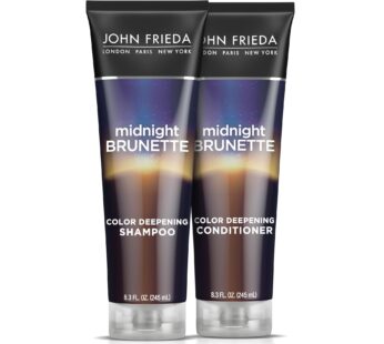 John Frieda Brilliant Brunette Visibly Deeper Bundle: Color Deepening Shampoo & Conditioner, 8.3 Ounce Each