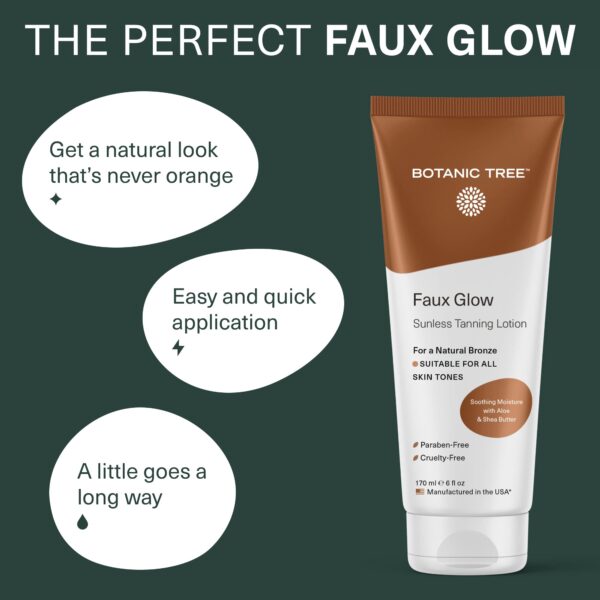Botanic Tree Self Tanner - Sunless Tanner for Natural-Looking Fake Tan-Herbal Self Tanning Lotion for Flawless Bronzer Skin-Instant Face and Body Tann - Image 2