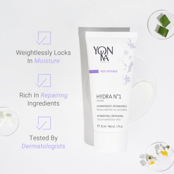 Yon-Ka Daily Reparative Moisturizer, Hydra No. 1 Creme - Rich Anti-Aging Skincare with Hyaluronic Acid, Vitamins A, C & E for Dry Skin, Paraben-Free, - Image 2