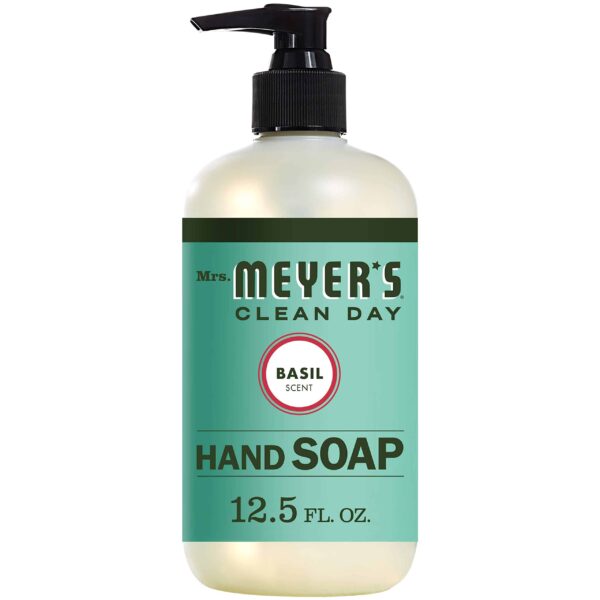 Mrs. Meyer's Clean Day Liquid Hand Soap, Cruelty Free and Biodegradable Hand Wash Made with Essential Oils, Basil Scent, 12.5 oz - Pack of 6 - Image 2