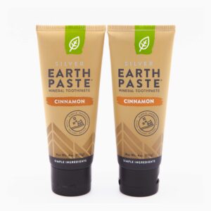 Redmond Earthpaste with Silver - Natural Non-Fluoride Toothpaste, 4 Ounce Tube (Cinnamon) (Cinnamon, 2 pack) - Image 1