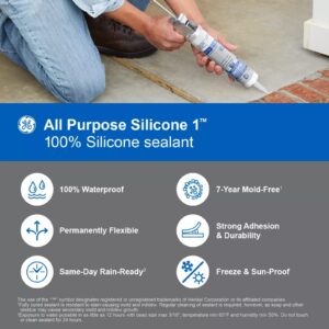 GE Window & Door Sealant Clear All Purpose, 10.1 oz, Cartridge - Image 5