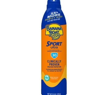 Banana Boat Sport Ultra SPF 30 Sunscreen Spray, 9.5oz | Banana Boat Sunscreen Spray SPF 30, Oxybenzone Free Sunscreen, Spray On Sunscreen, Water Resis