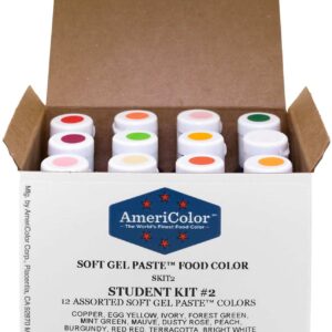 Food Coloring AmeriColor Student - Kit 2 12 .75 Ounce Bottles Soft Gel Paste Colors - Image 1